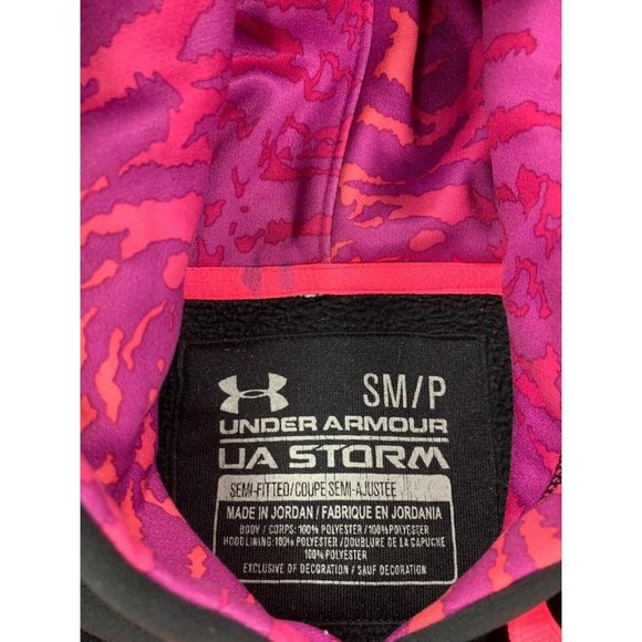 Under Armour Semi-Fitted Storm Hoodie Sweatshirt‎ (Women's Small) Black/Pink - Picture 3 of 12